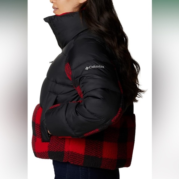 NWT Columbia Women’s Medium Leadbetter Point Sherpa Hybrid Cropped Puffer Jacket - Picture 3 of 7